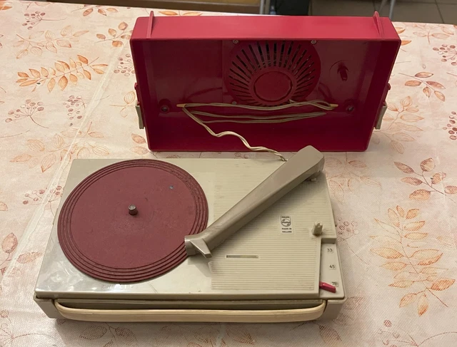 tourne disque philips ancien qui fonctionne