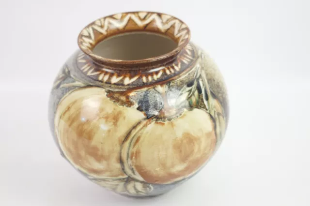 Vintage Australian pottery vase with gum leaves and gum nuts 3