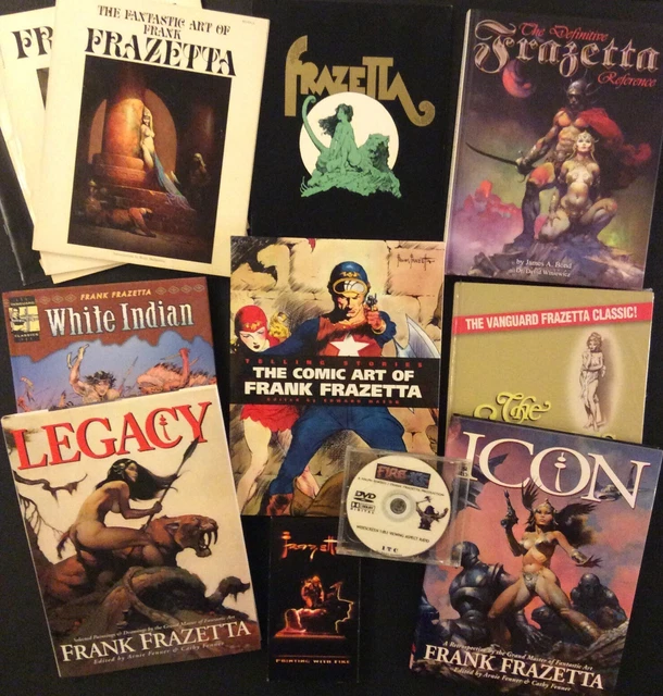 FRANK FRAZETTA ART BOOKS Huge Lot of 13 LIVING LEGEND Legacy ICON