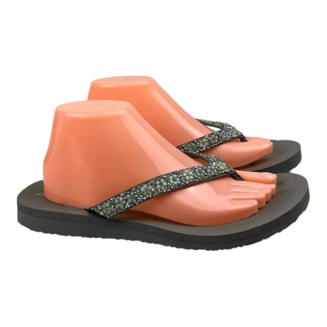 Skechers Yoga Foam Slip On Thong Flip Flop Sandals Blue Size 10