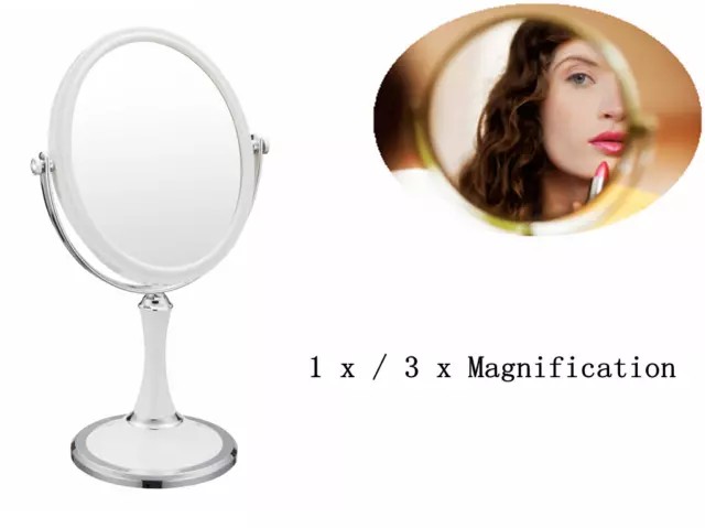 Double Sided Swivel Vanity Mirror with 3 x Magnification,Tabletop Makeup Mirror 2