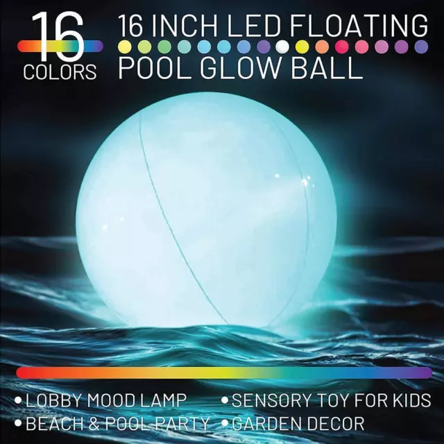 fr LED Solar Ball Lights Spa Pool Garden Remote Control Waterproof Outdoor Lamp