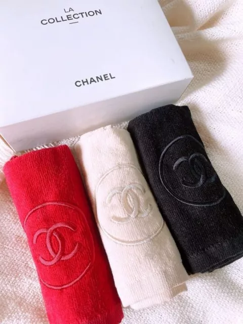 CHANEL BEAUTY FACE Towel Novelty 2022 WHITE LED LOGO 30cm x 30cm gift 100  cotton $112.00 - PicClick