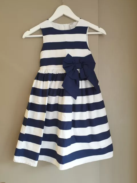 Abito da donna blu bianco a righe primavera estate O'fin taglia 7-8 anni