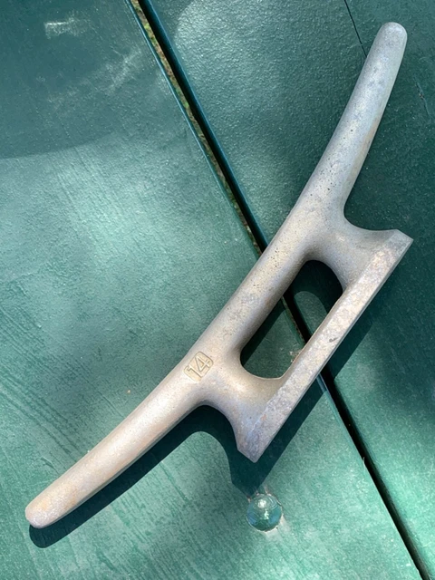 14" Long Aluminum Boat Dock Cleat 4” Bolt Centerline