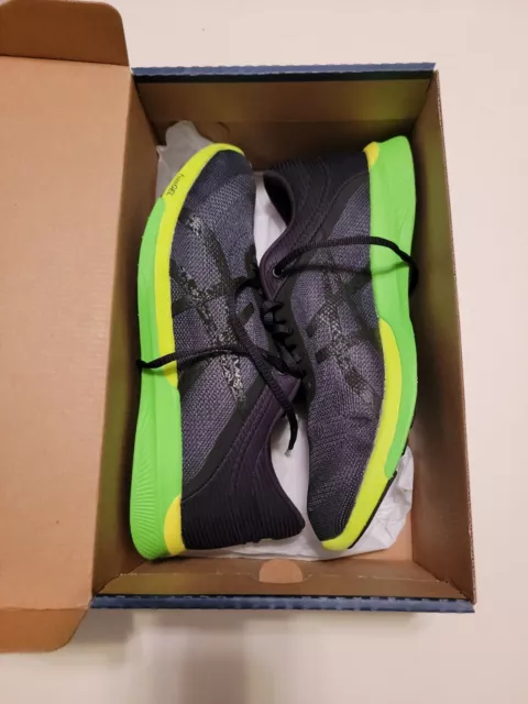 Totalmente Nuevo Zapato para Correr ASICS Para Hombre FuzeX Rush Negro Carbono Seguridad Amarillo Talla 8