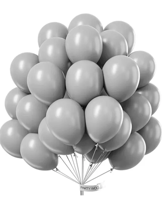 60 Grey Balloons Party Wood Party Supplies Birthday Christening Bulk Pack