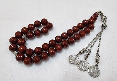 HQ Handmade Sandalous Bakelite Islamic Prayer Rosary 35 Beads Tasbih #MTH012 2