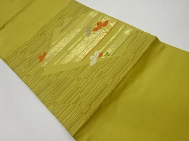 6550723: Japanese Kimono / Vintage  Nagoya Obi / Woven Shikishi Pattern & Flower