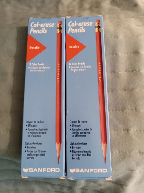 2 Boxes (24) Sanford Col-Erase Pencils  20045 Carmine Red