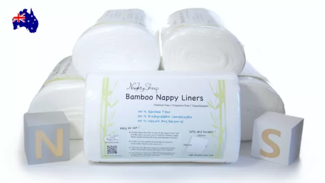 200 sheets High Quality Natural Bamboo Nappy Liners For Cloth Nappies MCN`s