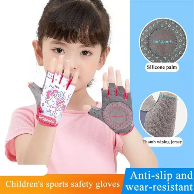 Kids Cycling Gloves Half Finger Skate Bicycle Gloves Sports Gloves for Children 3
