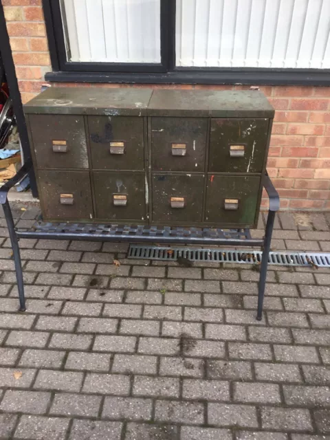 Vintage industrial metal drawer cabinets