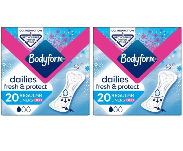 Bodyform Dailies Regular Deo Scented Panty Liners 20 Per PACK PACK OF 2