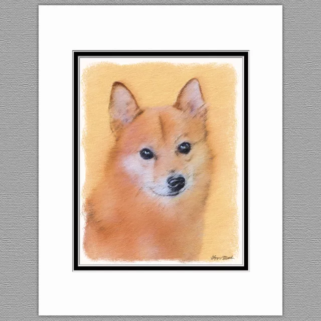 Finnish Spitz Original Art Print 8x10 Matted to 11x14 Finnish Spitz Original Art Print 8x10 Matted to 11x14