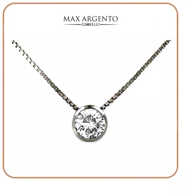 Collana Punto Luce Gioielli Donna in Argento 925 Rodiato Oro Bianco