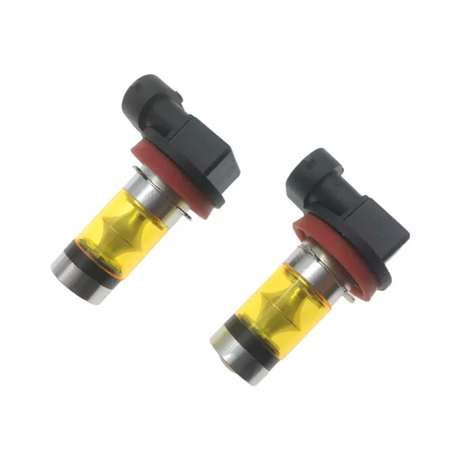 2x 100W H11 H8 H9 3000K Yellow High Power LED Fog Lights Driving Bulb DRL New