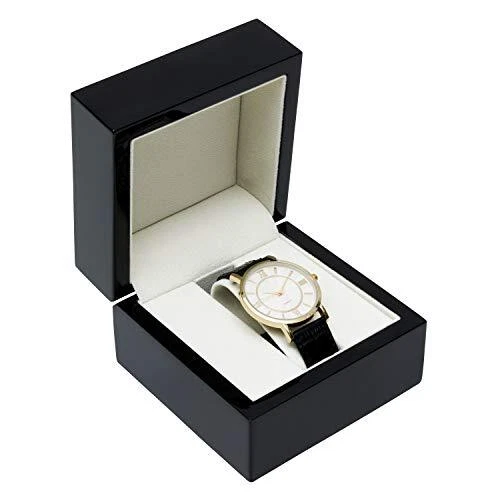 Noble Wood Watch Jewelry Box with Two Piece Packer with Watch Box Black Piano