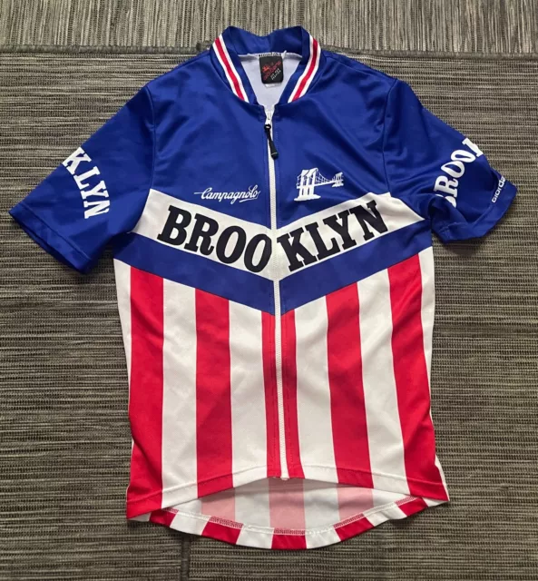 Giordana Full Zip Cycling Jersey Small Brooklyn Short Sleeve Red White Blue Giordana Full Zip Cycling Jersey Small Brooklyn Short Sleeve Red White Blue