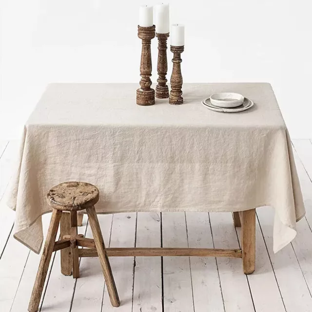 100% Pure Linen Solid Color Table Cover Tablecloth,for Kitchen Dining Room Party