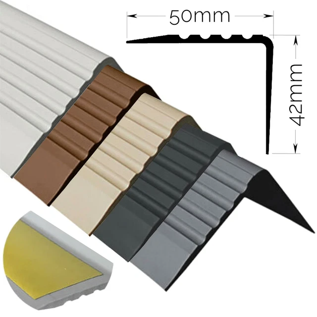 RUBBER STAIR NOSING Edge Self Adhesive Trim Anti Slip PVC Angle Edging
