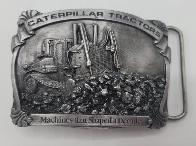 1988 Caterpillar Tractors Dozer "Machines That Shaped A Decade" Belt Buckle Mint