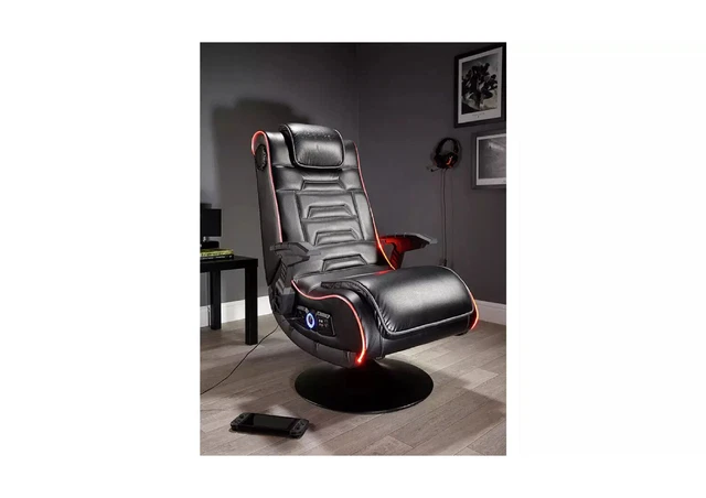 X Rocker Evo Pro 2.1 Audio Neo Fibre LED Gaming Chair - Black 8546913 R TCM