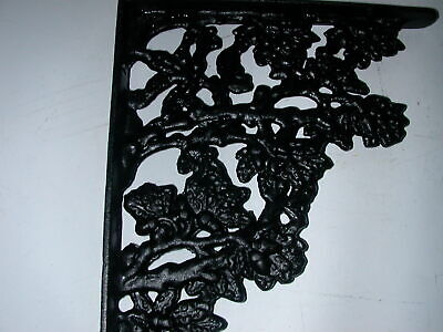 Cast Iron Pair of  Black Vintage Shelf Brackets, 9" x 6.75"