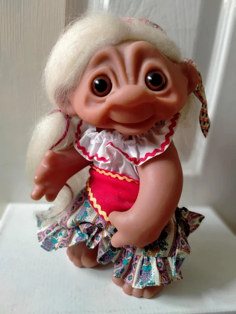 Figurine Ancienne Troll DAM 1977 - Thomas Dam 23cm - Cheveux Blancs - Danemark