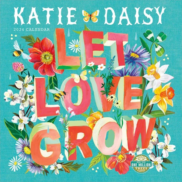 AMBER LOTUS, Katie Daisy 2024 Wall Calendar 17.52 PicClick