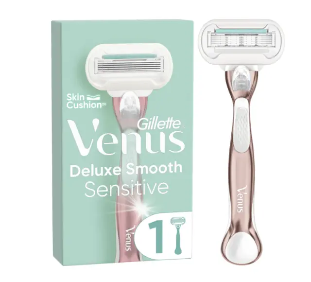 Gillette Venus Deluxe Smooth Sensitive Rasierer mit einer Klinge - Roségold