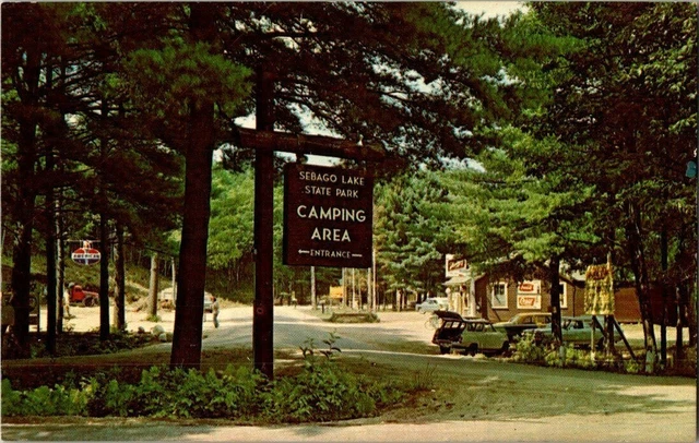 Vintage Sebago Lake State Park Maine Postcard