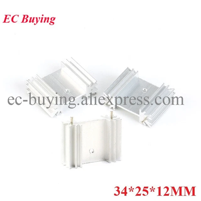 5pcs Heatsink 34*25*12mm Radiator Aluminum Cooler Heat Sink with Pin