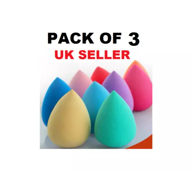 3 x Beauty Foundation Make up blending Makeup Sponge blender Buffer Puff