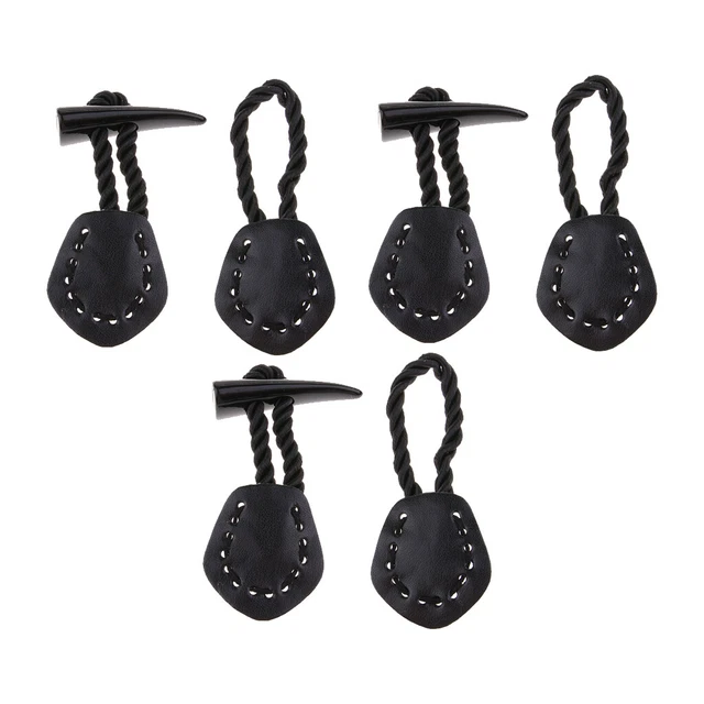 Set   Knebelverschluss Knopf Mantel Jacke Duffle diy Nähen schwarz
