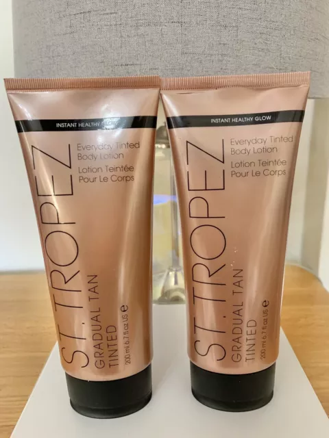 St Tropez Gradual Tan Tinted Everyday Body Lotion Original Formula 200ml x2 -New