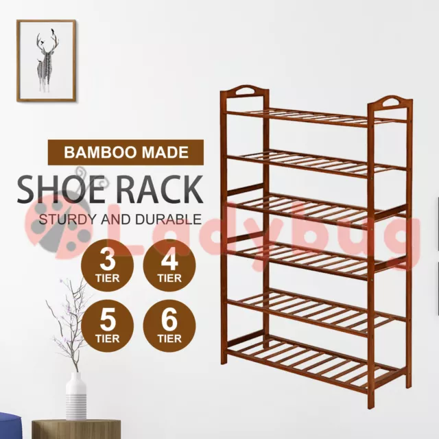 Bamboo Shoe Rack Cabinet Storage Organizer Wooden Shelf Stand Shelves