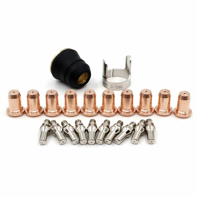 22pcs-Plasma Cutter Shield Cup Guide Electrodes Tips 1.0mm For PT60 IPT60 Torch.