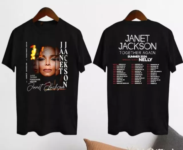 Janet Jackson Together Again 2024 Tour Black T-shirt