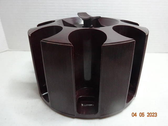 Vintage Tri-State Plastic Poker Chips w/Revolving Caddy Turning Card Holder
