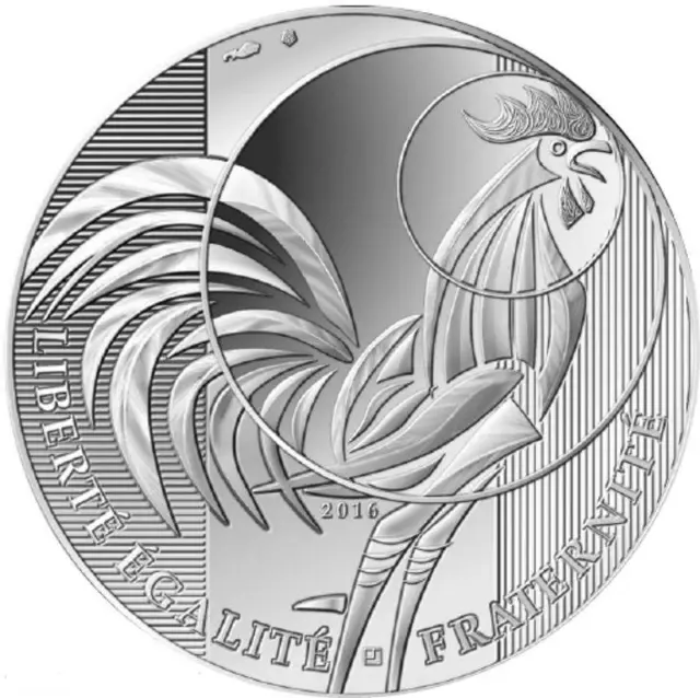 10 Euro Frankreich - Hahn 2016 - Silber - Silbermünze - Silberbarren