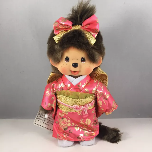 MONCHHICHI GIRL Sekiguchi 7.75"H Pink Kimono Yukata Japanese Outfit Monkey Doll