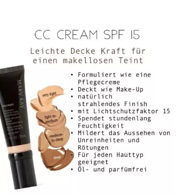 Mary Kay CC Cream LSF 15 Light to Medium, mittlere Schutz  29 ml MHD 01/25🌺OVP 2