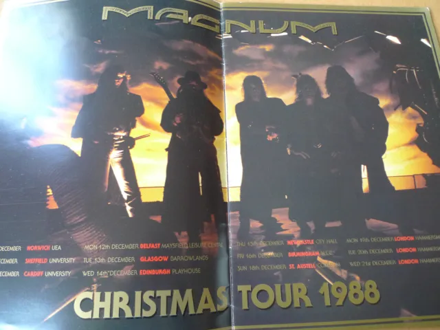 MAGNUM Christmas Tour Vintage 1988 Tour Programme 9" x 13"