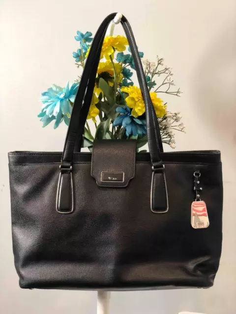 TUMI Sinclair Tegan Black Saffiano Leather Business Tote Shoulder Bag #79385D