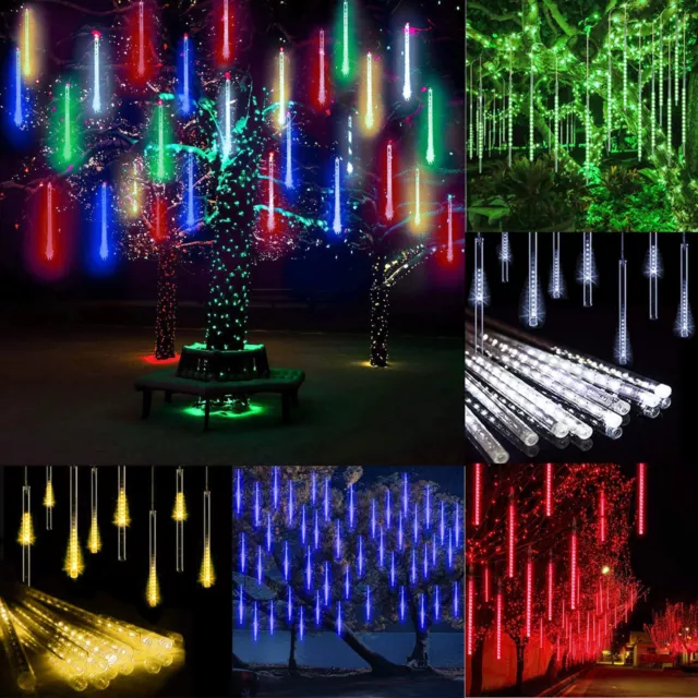 LED Meteor Shower Rain Drop String Lights Xmas Falling Star Tree Decor Outdoor