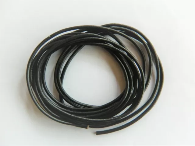 Leather Cord Strap, 1.5-2mm Approx Thick, 2 Metres Long, Round Shape.