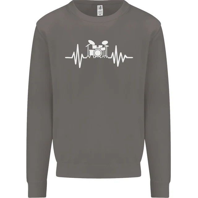 Batteria Pulse ECG Tamburo Batterista Batteria Maglione Maglione 3
