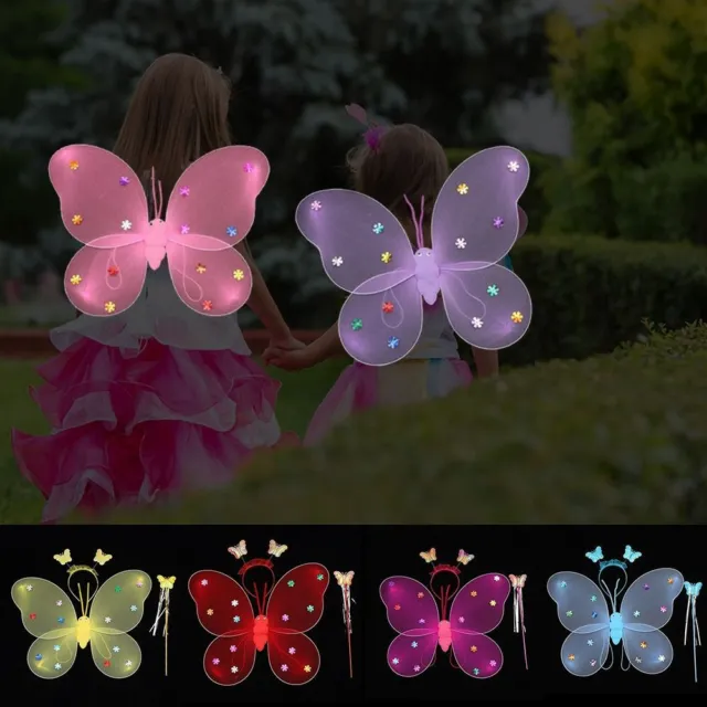 Dressing Up Kids Butterfly Headband Wings Costume Fairy Wing  Girls