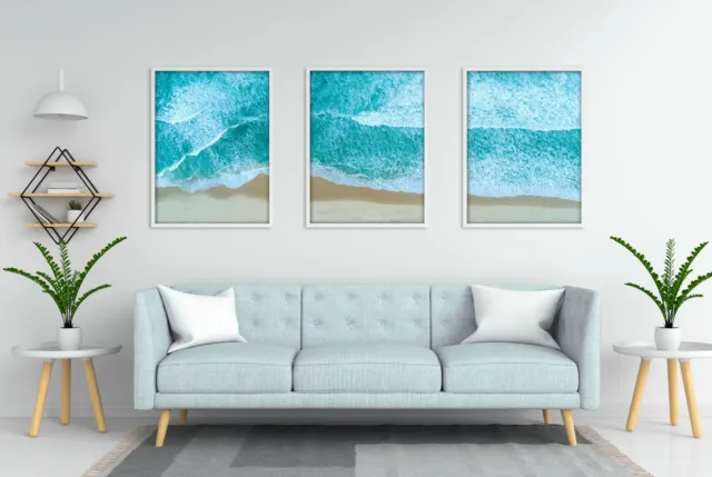 Sea from above Seascape Prints Set of 3-Home Decor  A4 A3 kitchen dining room